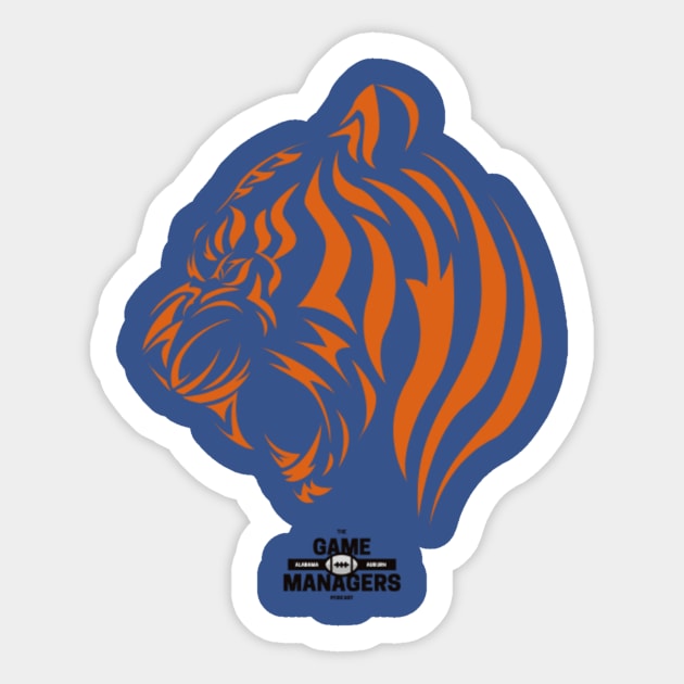 The Game Managers Podcast Tiger Orange Sticker by TheGameManagersPodcast